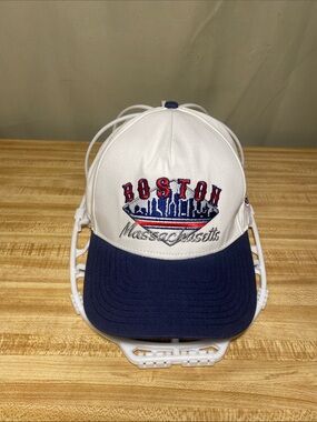 Vintage Boston Massachusetts Beantown Retro Skyline The Fenway SnapBack Hat O/S